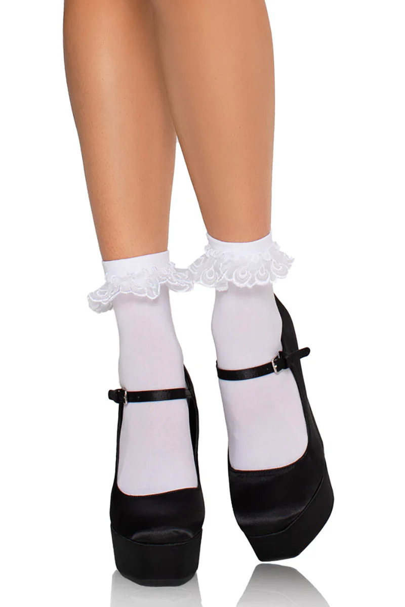 Ghost Sheets Ruffle Socks [White]