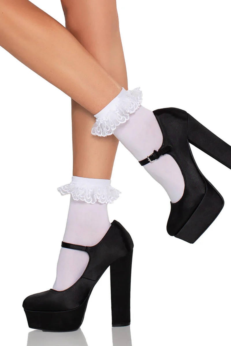 Ghost Sheets Ruffle Socks [White] - Image 5