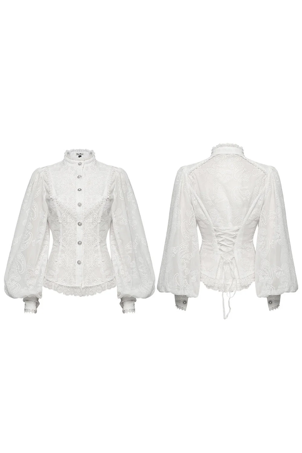 Ghostlace Puff Sleeve Top [White] - Image 5