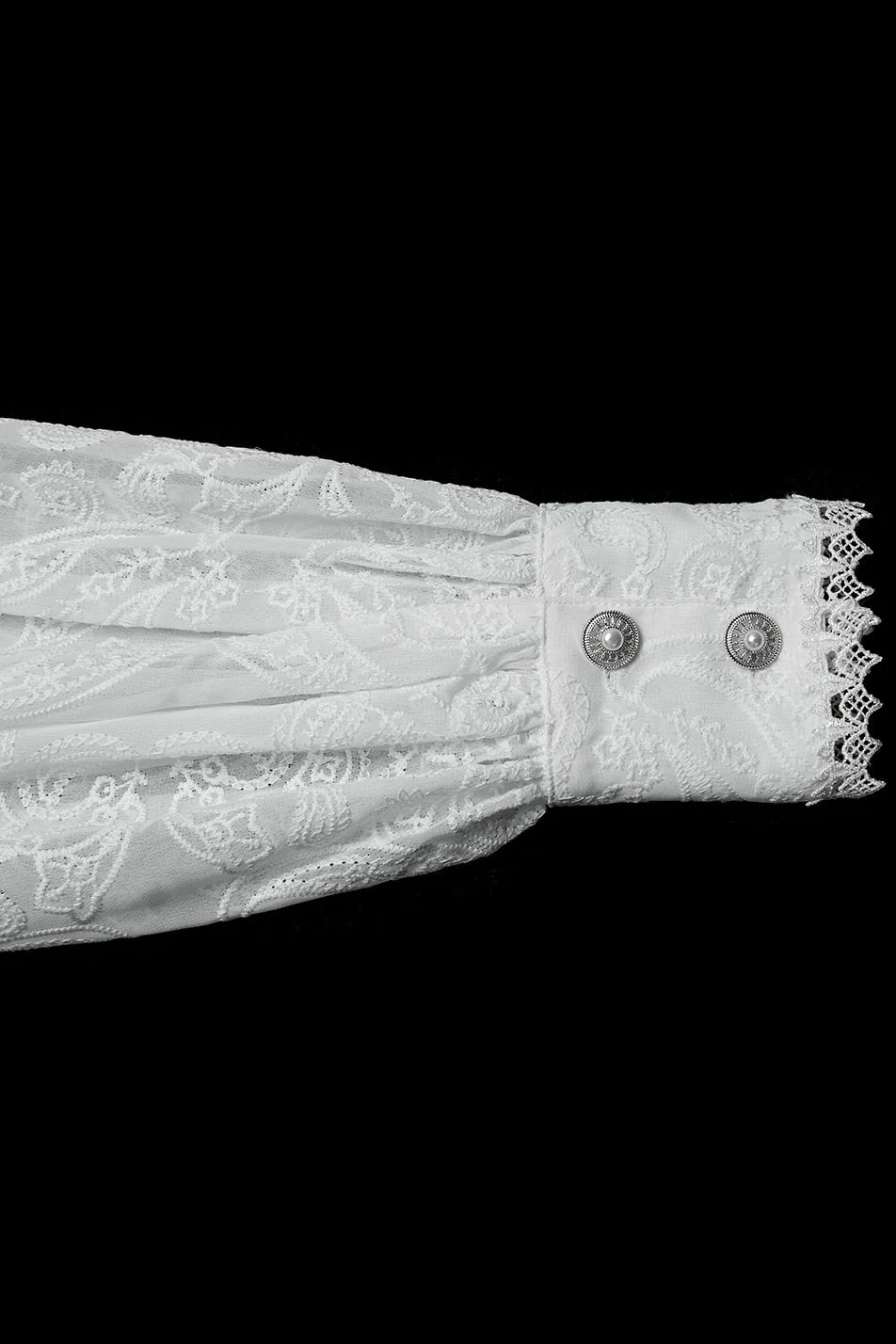 Ghostlace Puff Sleeve Top [White] - Image 7