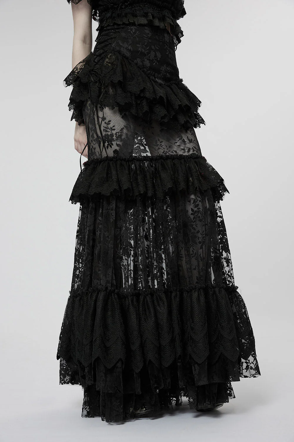 Ghostlore Lace Maxi Skirt [BLACK] - Image 2