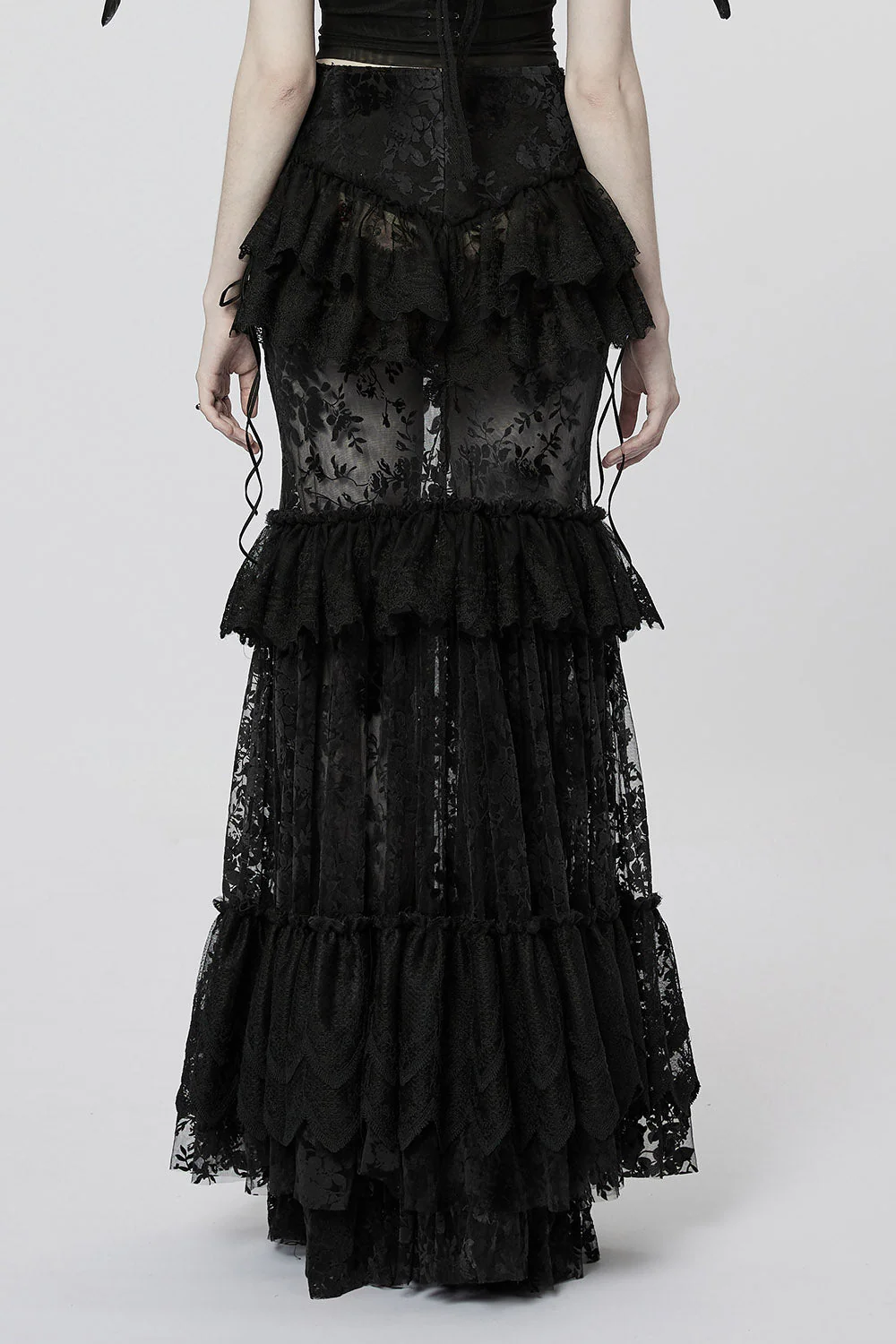 Ghostlore Lace Maxi Skirt [BLACK] - Image 3