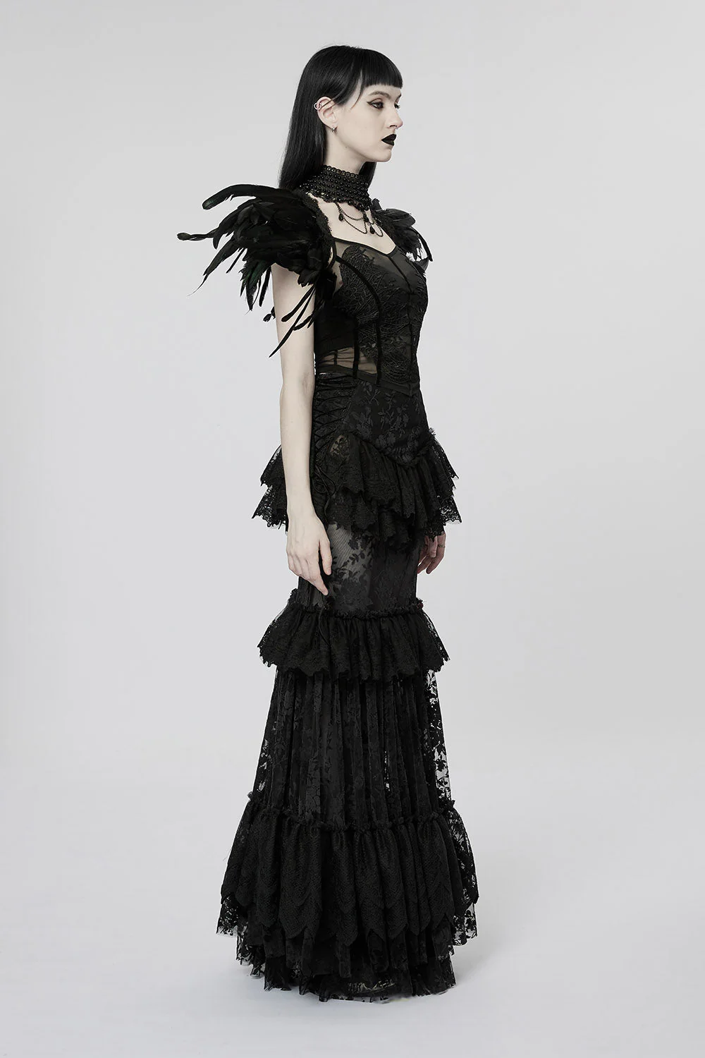 Ghostlore Lace Maxi Skirt [BLACK] - Image 4
