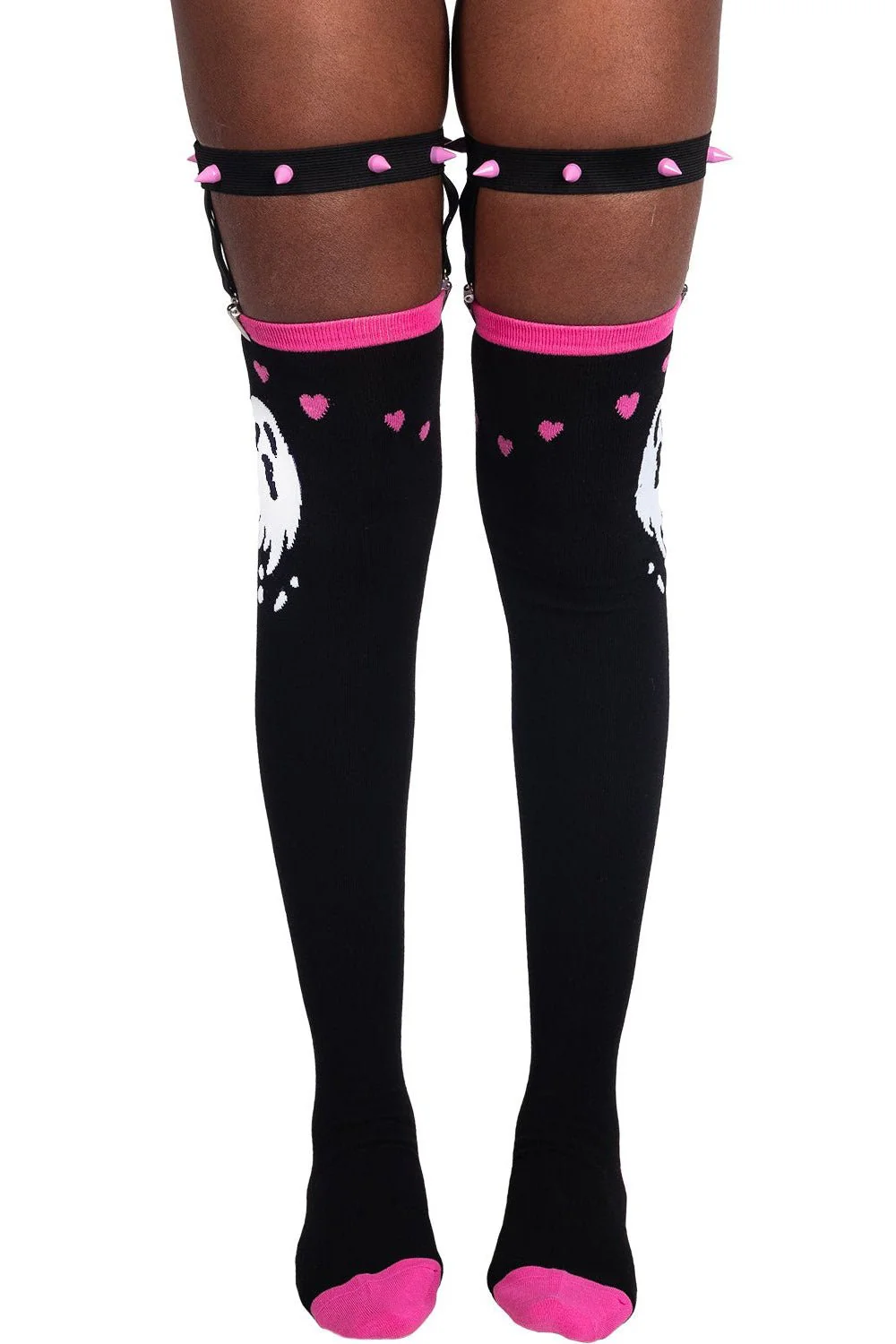 Ghosty & Hearts Garter Thigh High Socks - Image 2
