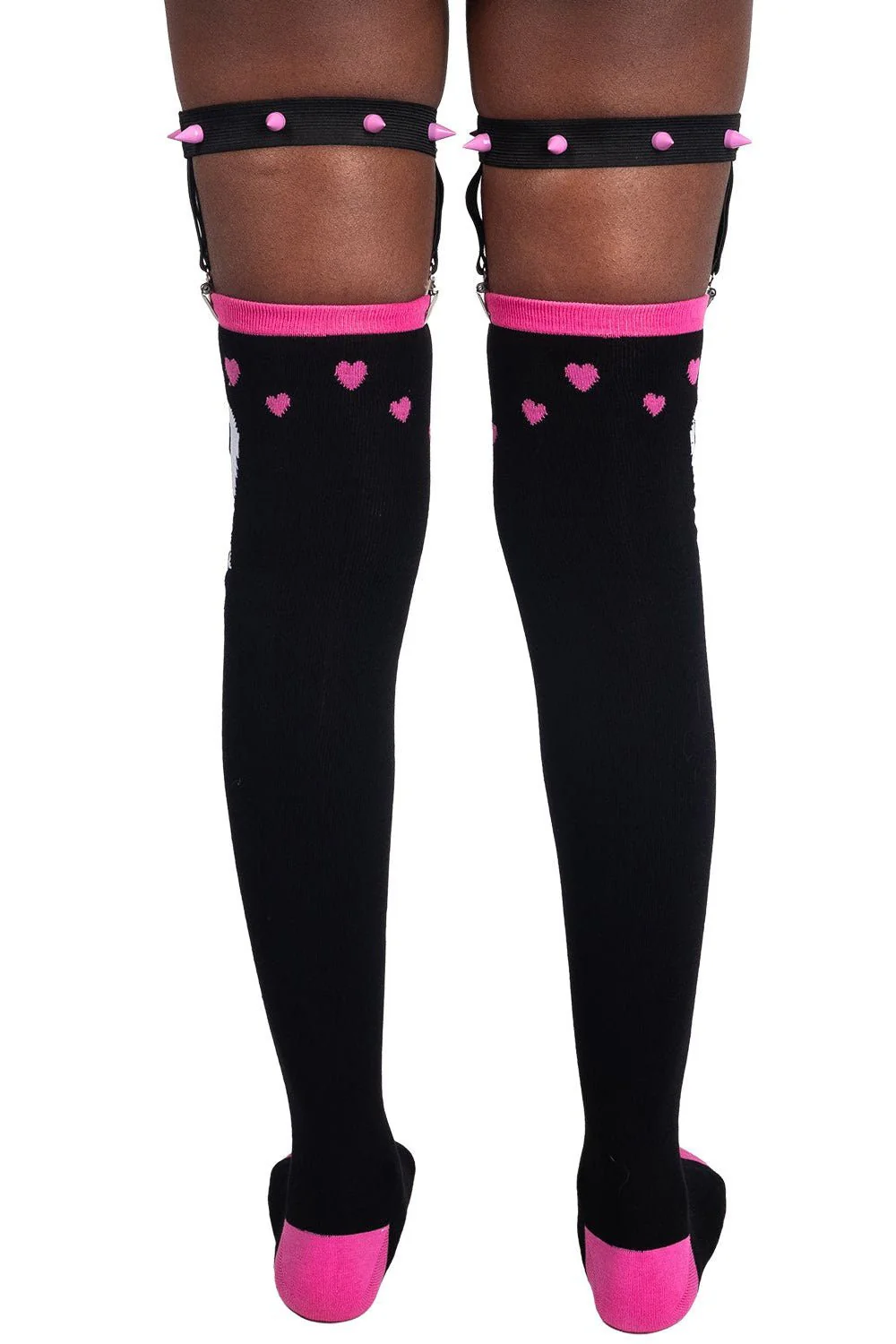 Ghosty & Hearts Garter Thigh High Socks - Image 3