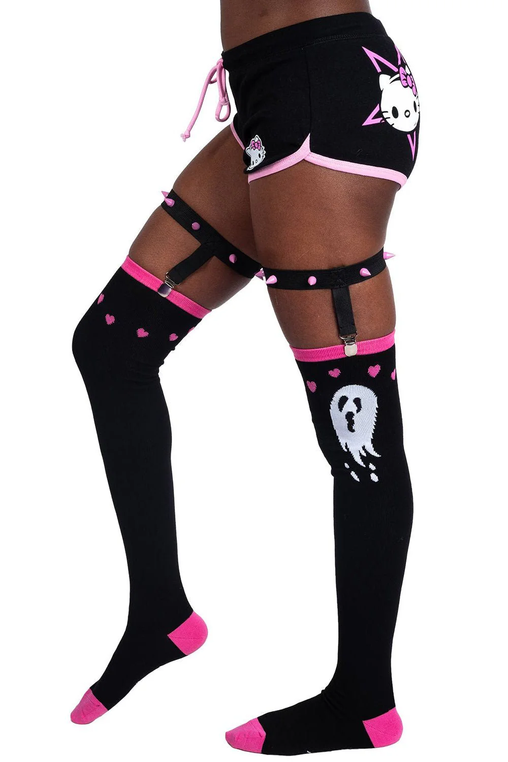 Ghosty & Hearts Garter Thigh High Socks - Image 4