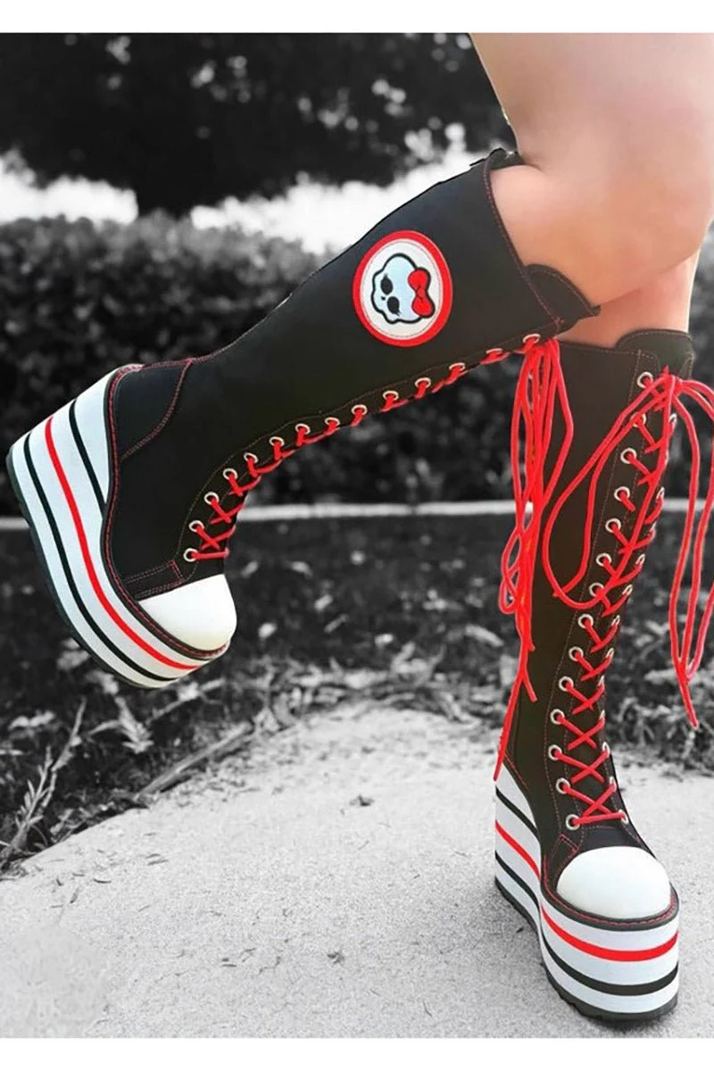 Ghoul Platform Sneakers [BLACK/WHITE] - Image 7