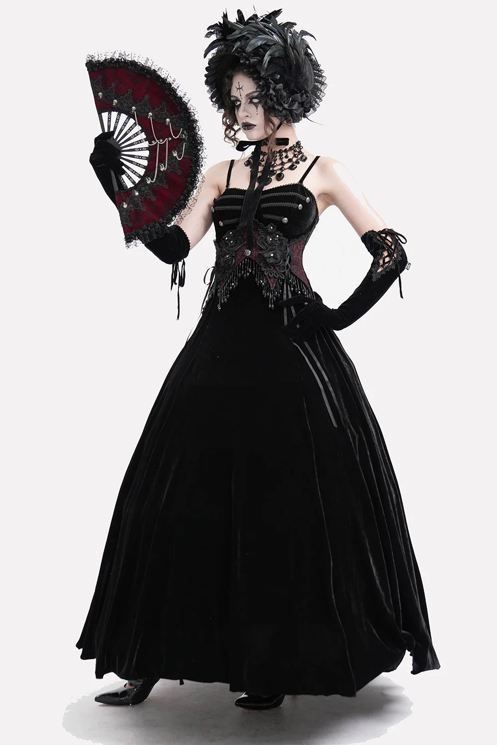 Glooming Embroidered Gothic Gown - Image 3
