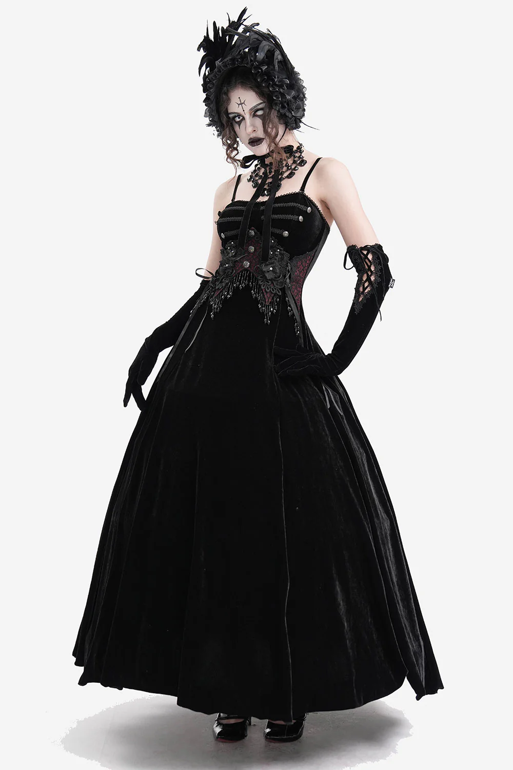 Glooming Embroidered Gothic Gown - Image 6