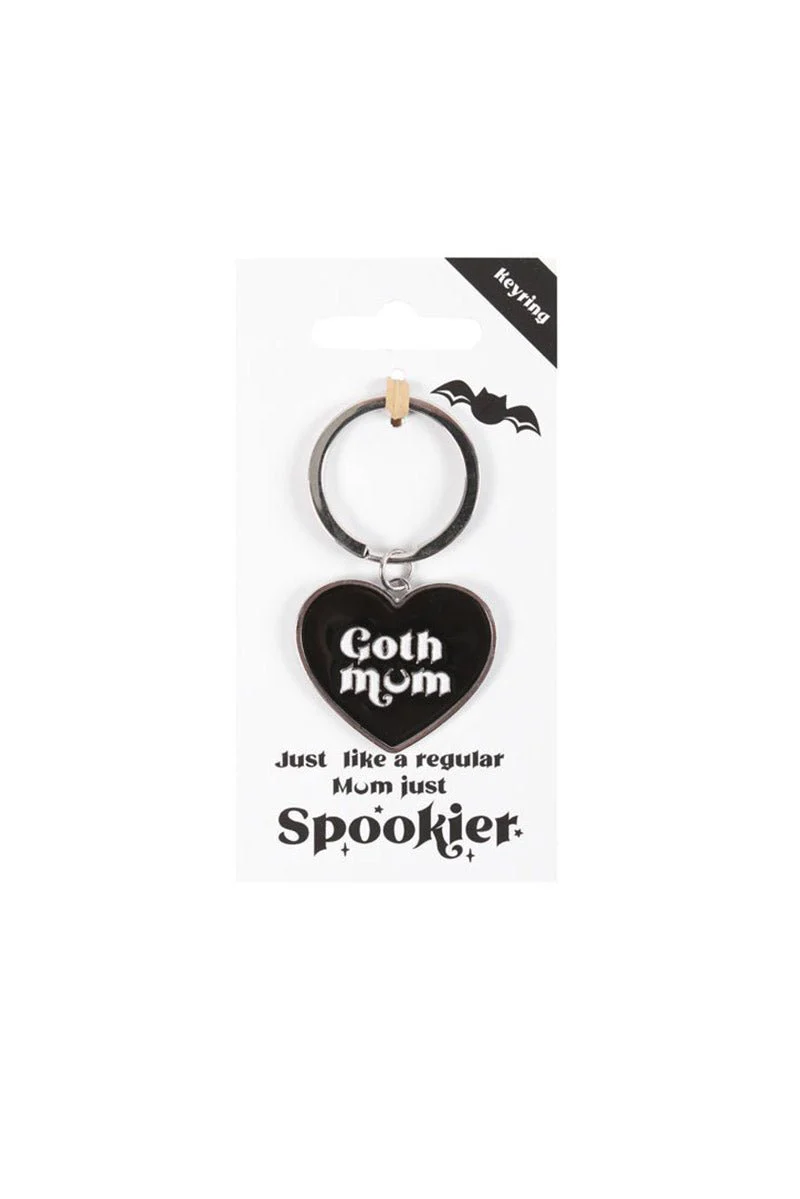 Goth Mum Black Heart Key Ring - Image 4