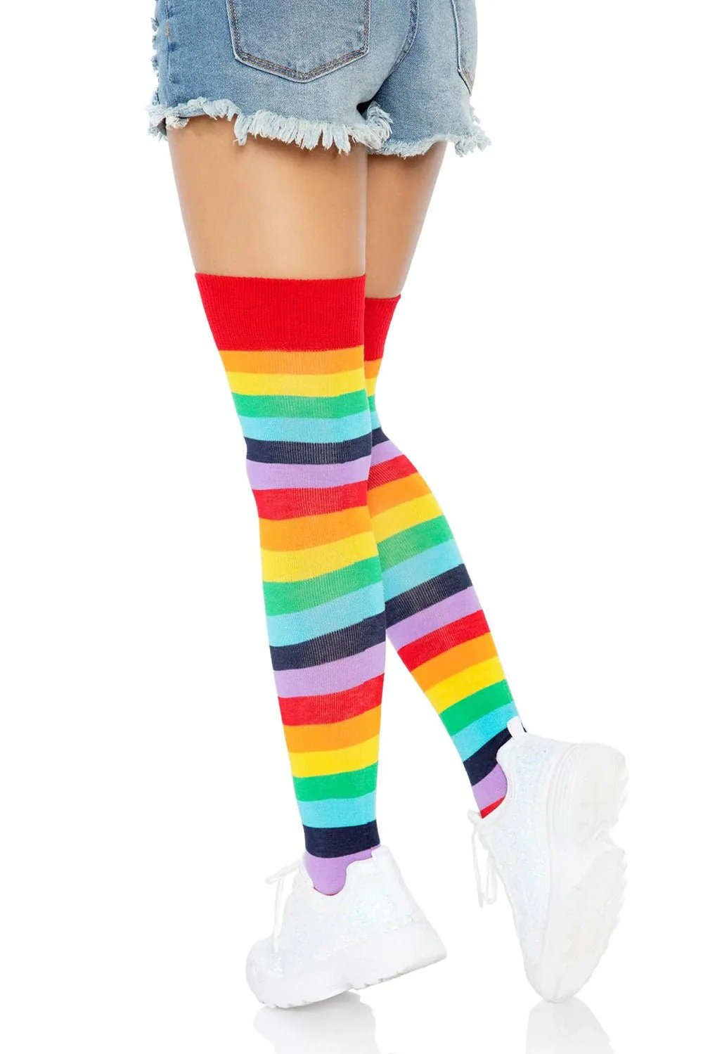 Goth Rainbow Thigh High Socks - Image 2