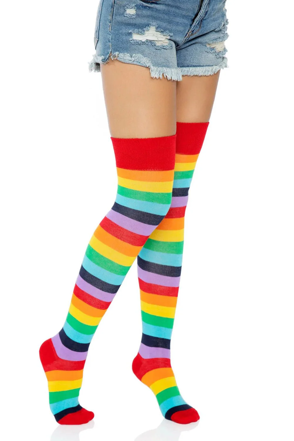 Goth Rainbow Thigh High Socks - Image 3
