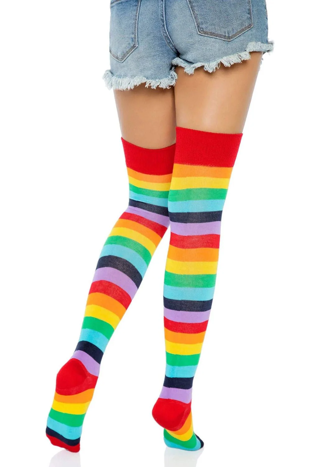 Goth Rainbow Thigh High Socks - Image 4