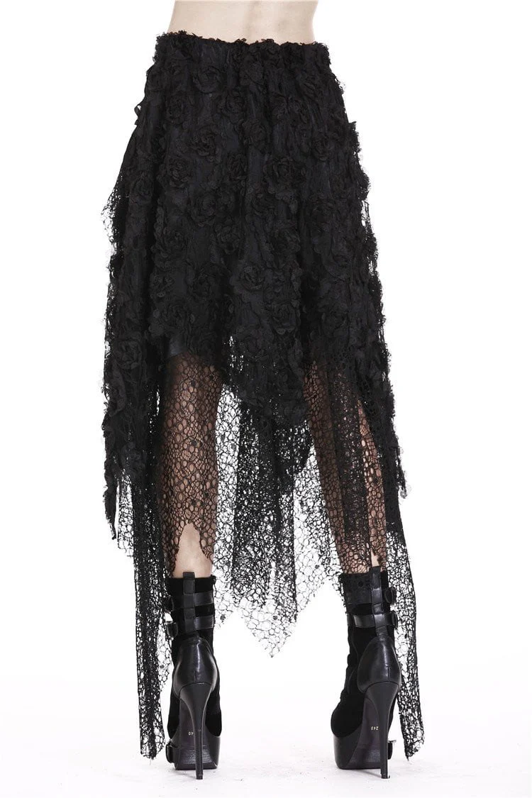 Goth Rose Garden Irregular Skirt - Image 3