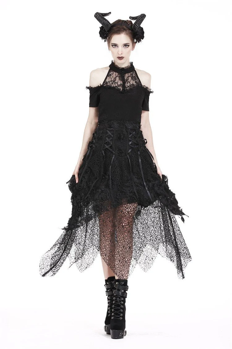 Goth Rose Garden Irregular Skirt - Image 6