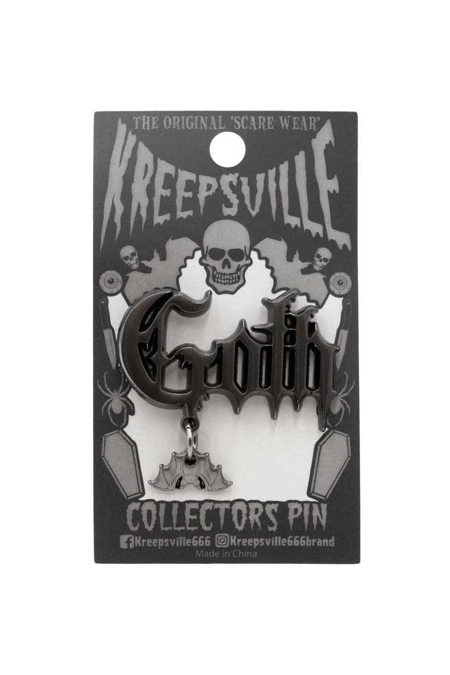 Goth Text Enamel Pin - Image 2