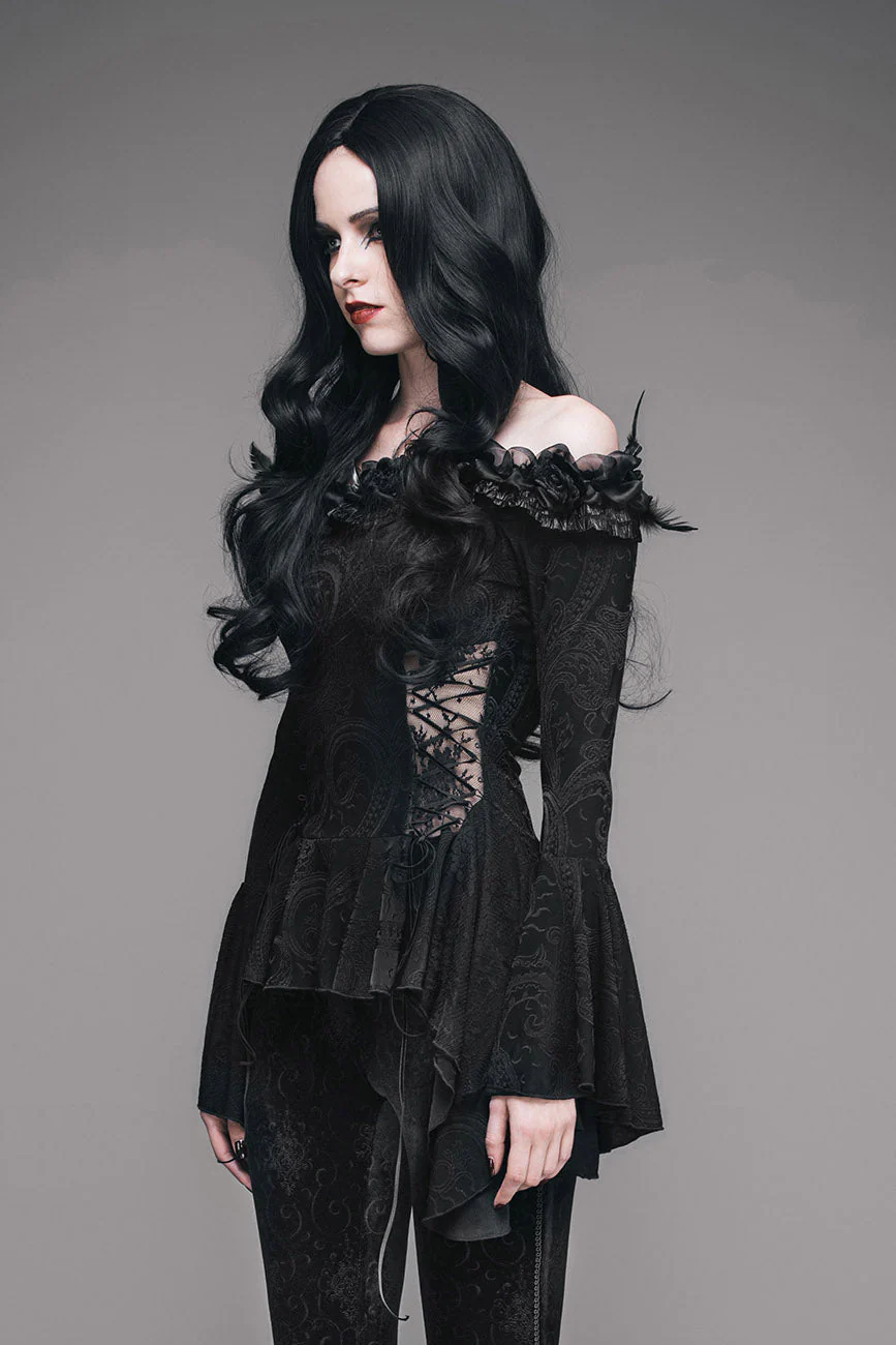 Gothic Coquette Off Shoulder Top - Image 2
