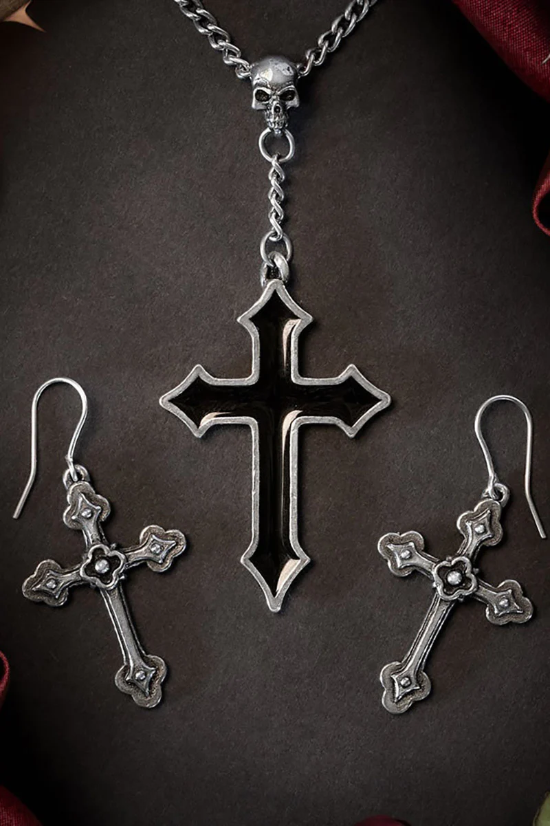 Gothic Devotion Crosses Earrings - Image 4