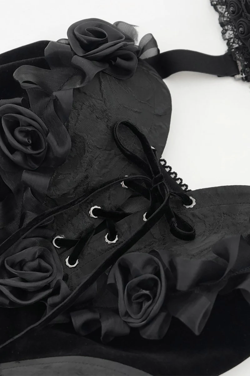 Gothic Fairytale Halter Top with Mesh Skirt - Image 10