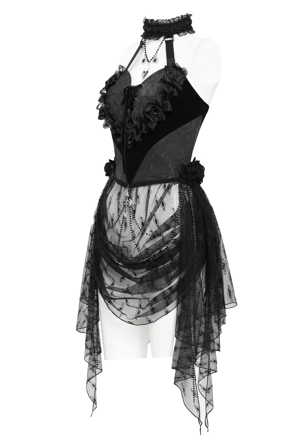 Gothic Fairytale Halter Top with Mesh Skirt - Image 3