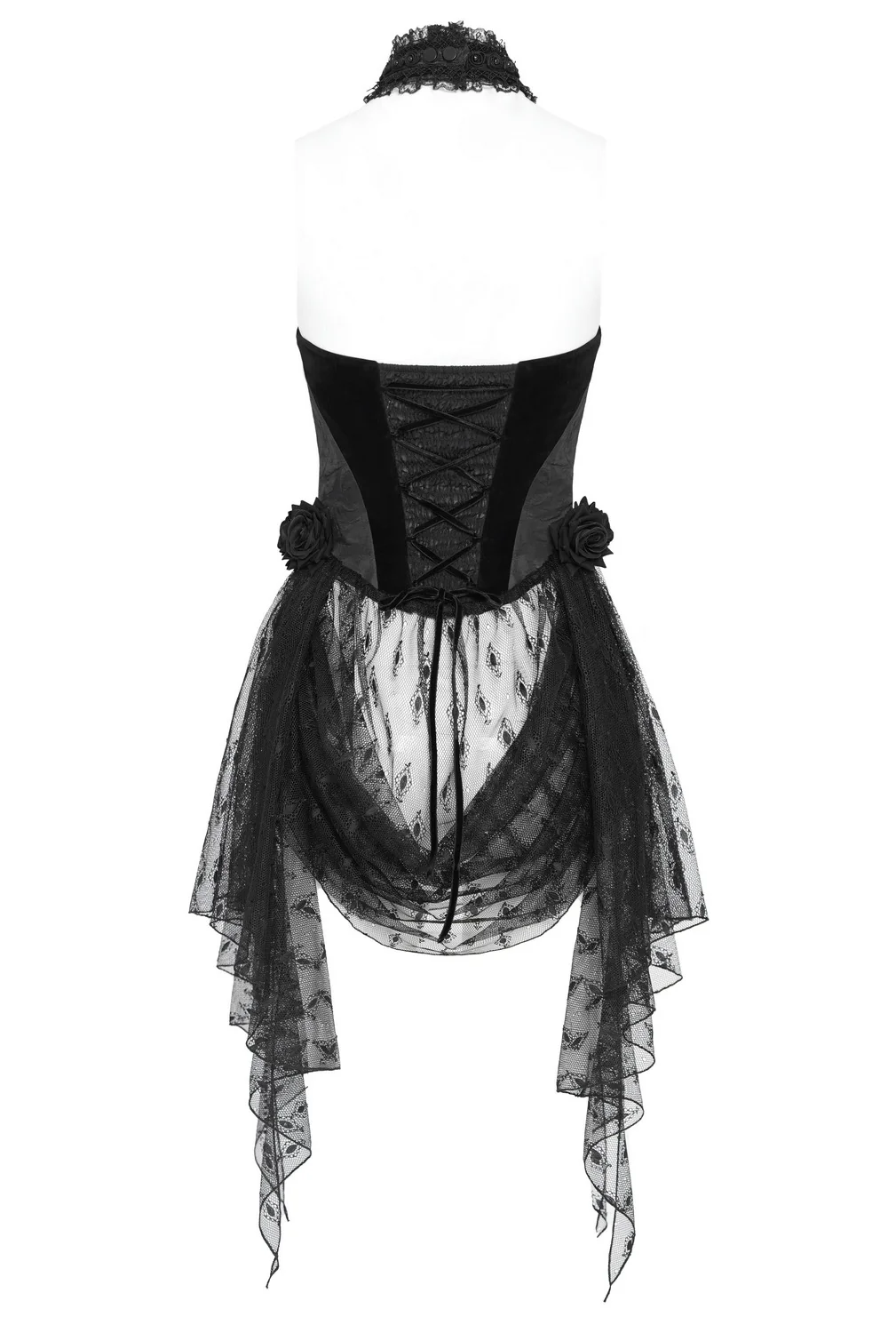 Gothic Fairytale Halter Top with Mesh Skirt - Image 4