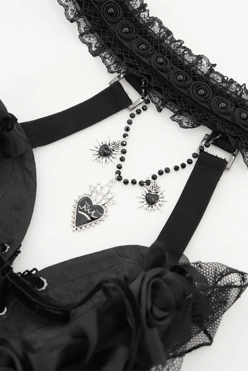 Gothic Fairytale Halter Top with Mesh Skirt - Image 8