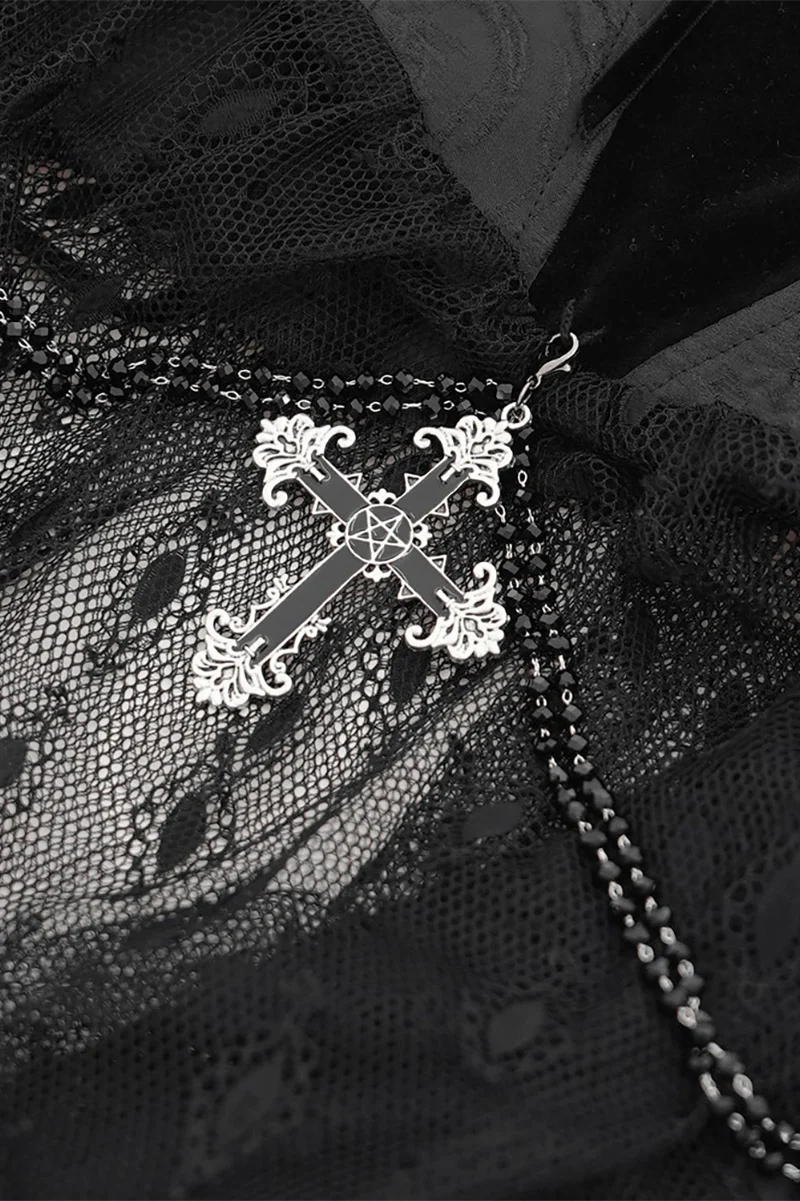 Gothic Fairytale Halter Top with Mesh Skirt - Image 9