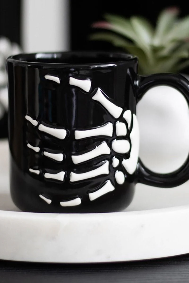 Gothic Halloween Skeleton Hand Mug - Image 2