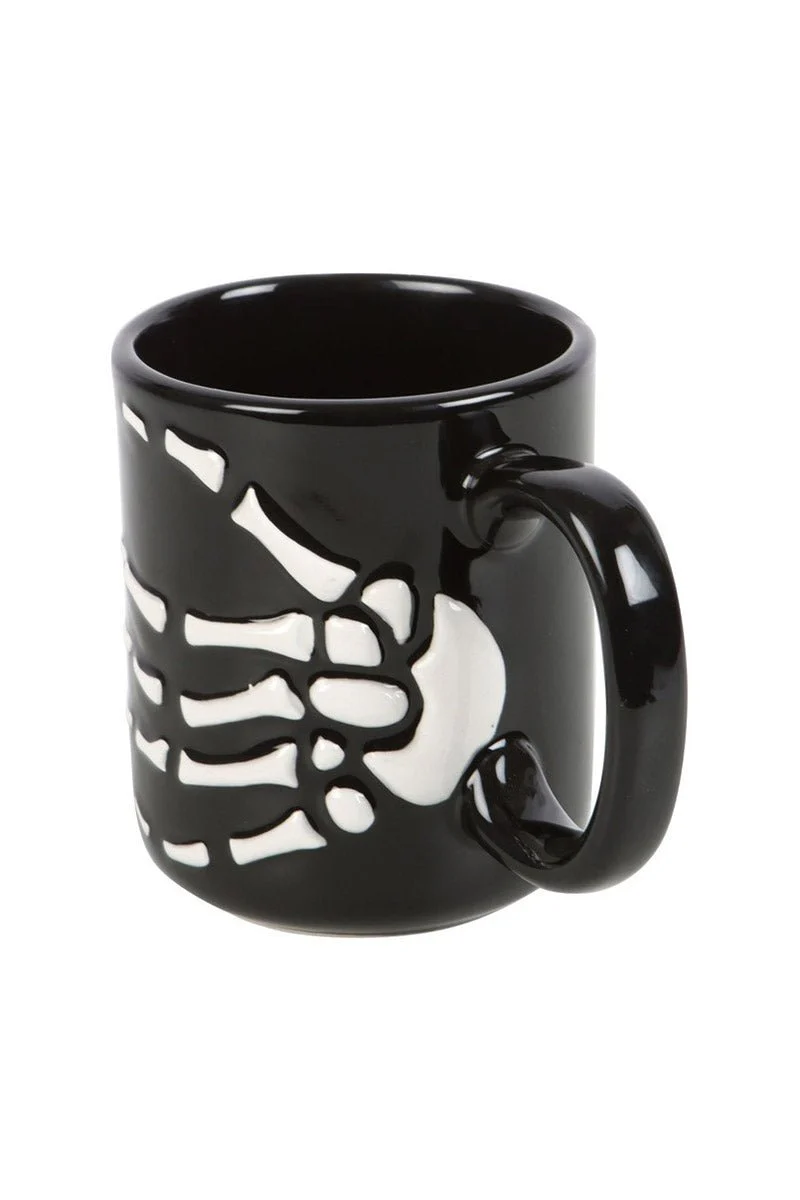 Gothic Halloween Skeleton Hand Mug - Image 3