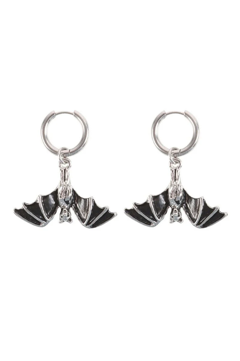 Gothic Hanging Bat Earrings - Image 2