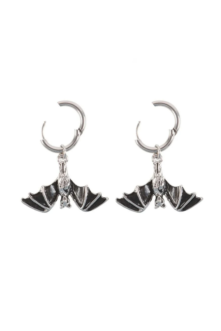 Gothic Hanging Bat Earrings - Image 3