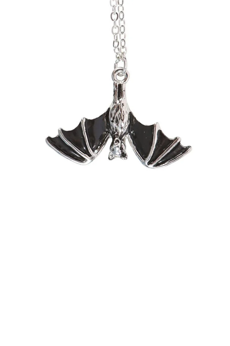 Gothic Hanging Bat Pendant Necklace - Image 3