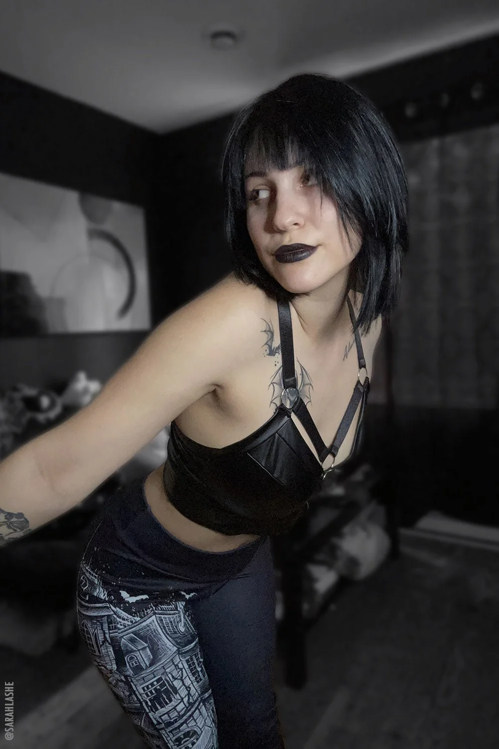 Gothic Haunted House Leggings w/ Pockets - Image 7