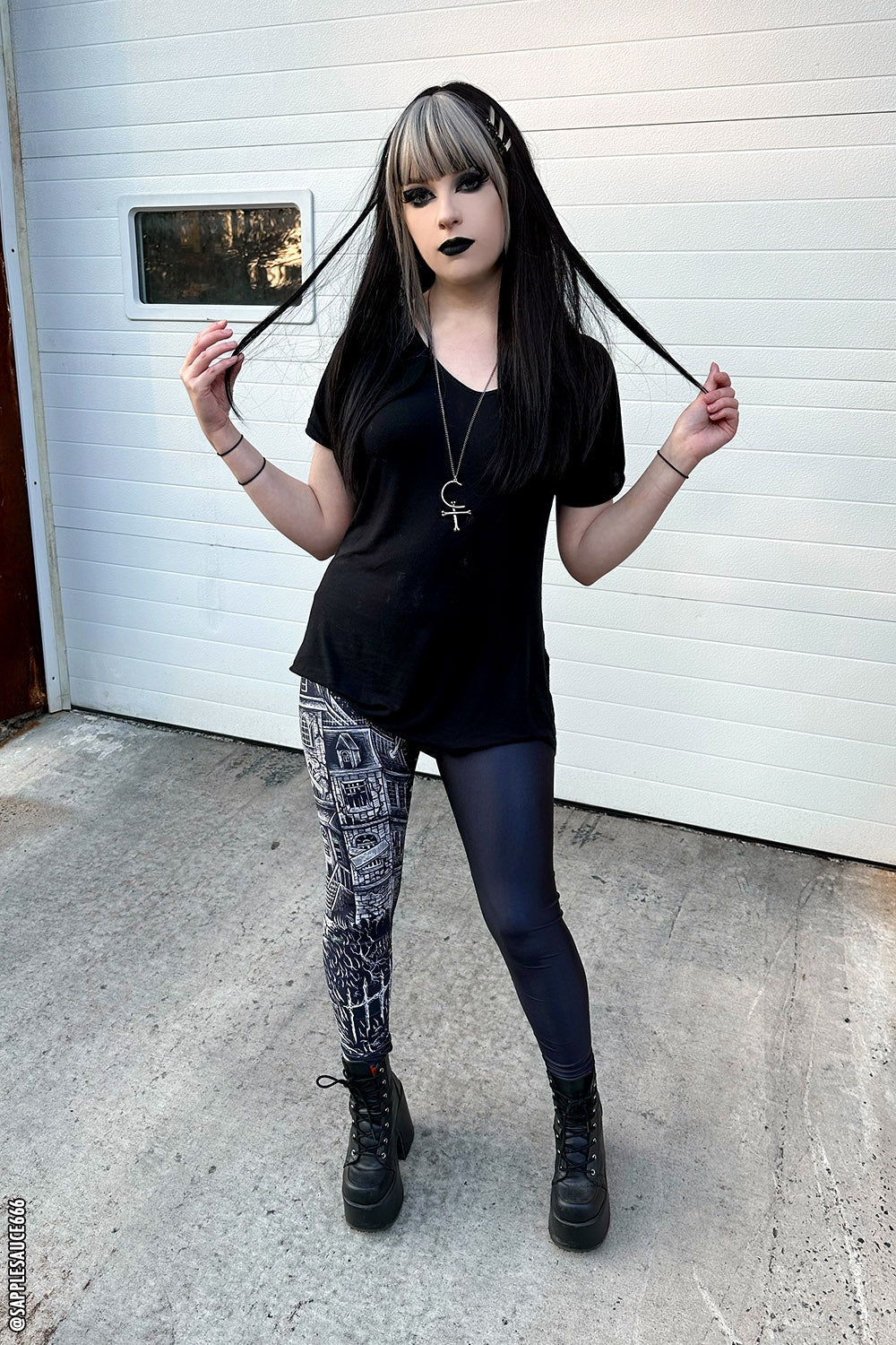 Gothic Haunted House Leggings w/ Pockets - Image 8
