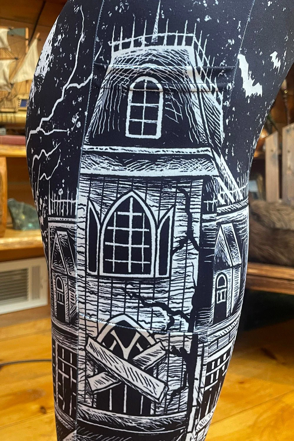 Gothic Haunted House Leggings w/ Pockets - Image 9