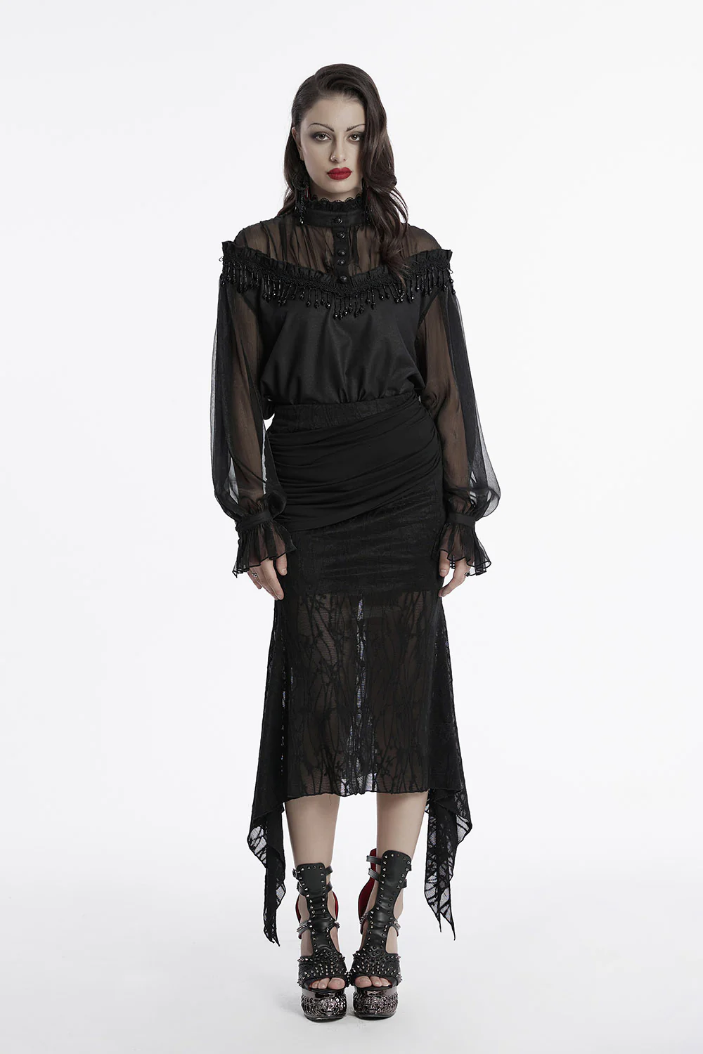 Gothic Librarian Ruffled Shirt - Image 5