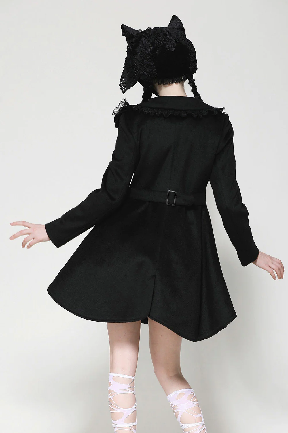 Gothic Lolita Black Cat Ear Bonnet - Image 4