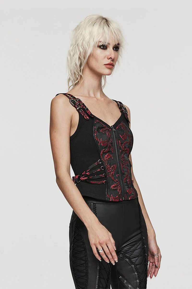 Gothic Renaissance Corset Top [Black/Red] - Image 2