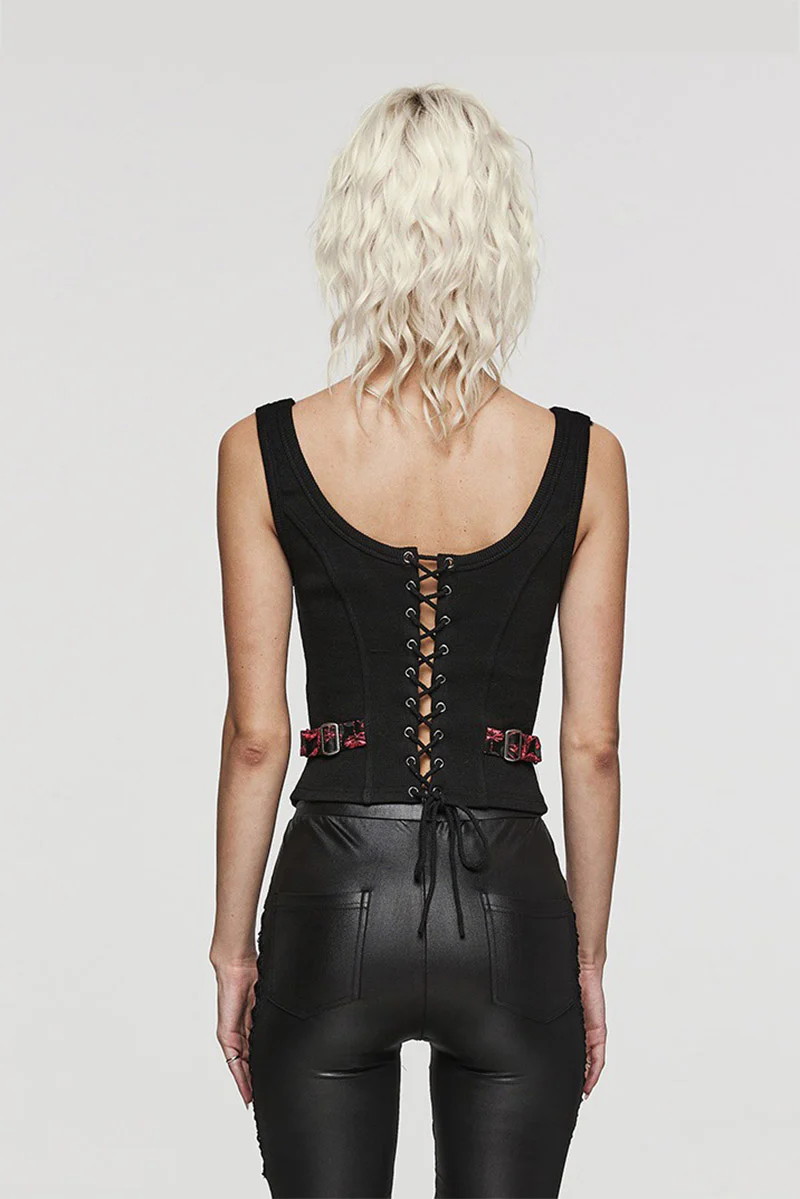 Gothic Renaissance Corset Top [Black/Red] - Image 3