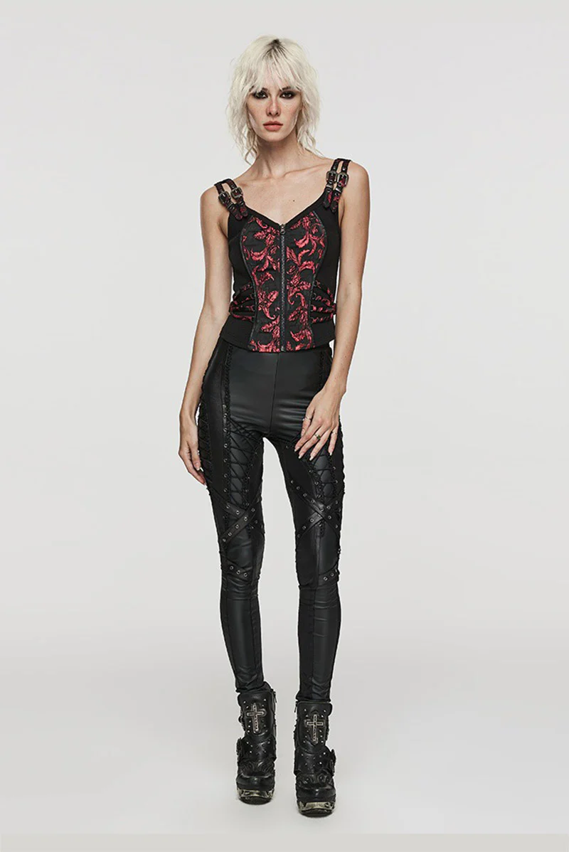 Gothic Renaissance Corset Top [Black/Red] - Image 4