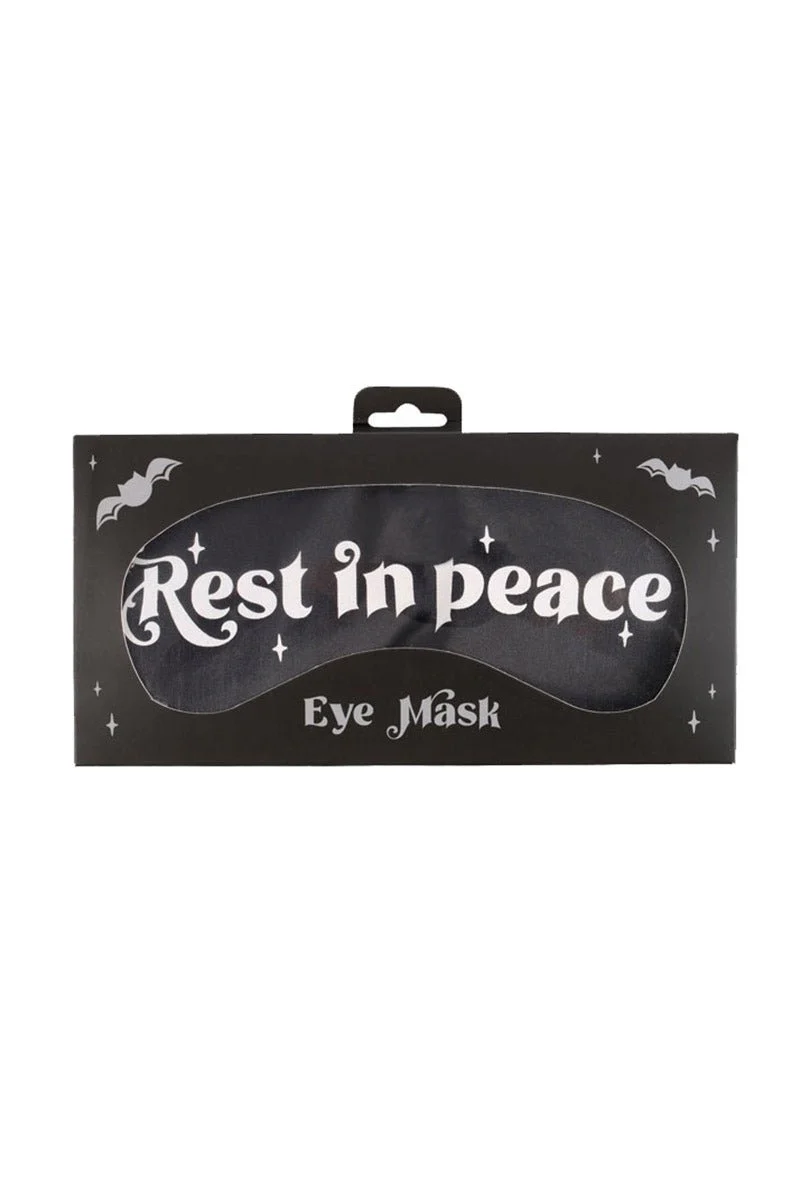 Gothic Rest In Peace Satin Eye Mask - Image 4