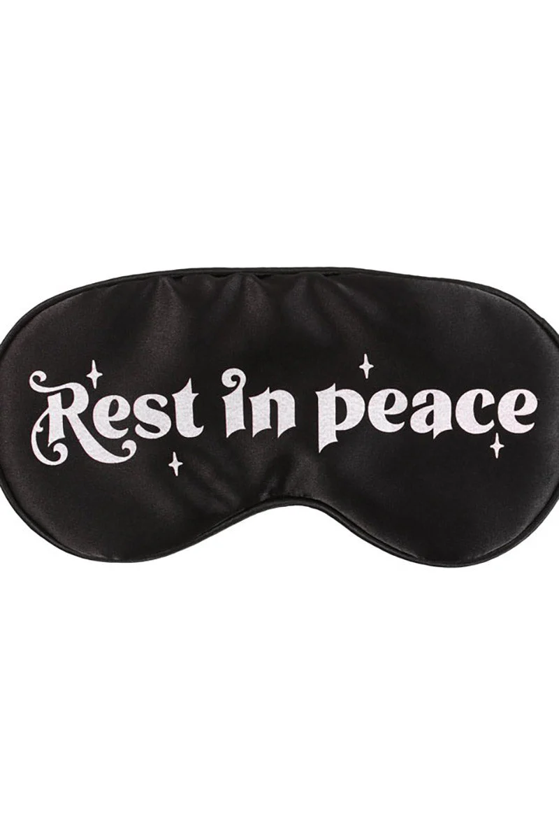 Gothic Rest In Peace Satin Eye Mask - Image 5