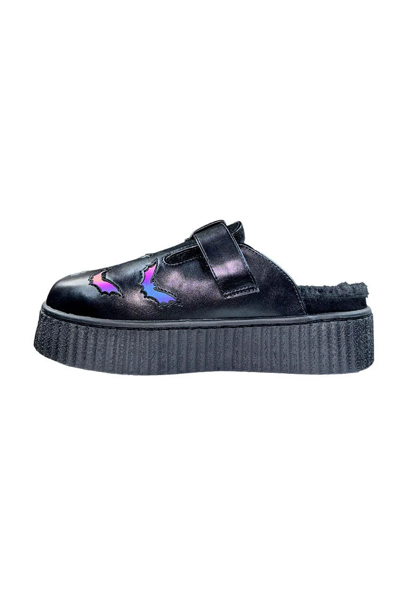 Grave Bat Slip-On Platforms [Black/Reflective] - Image 6