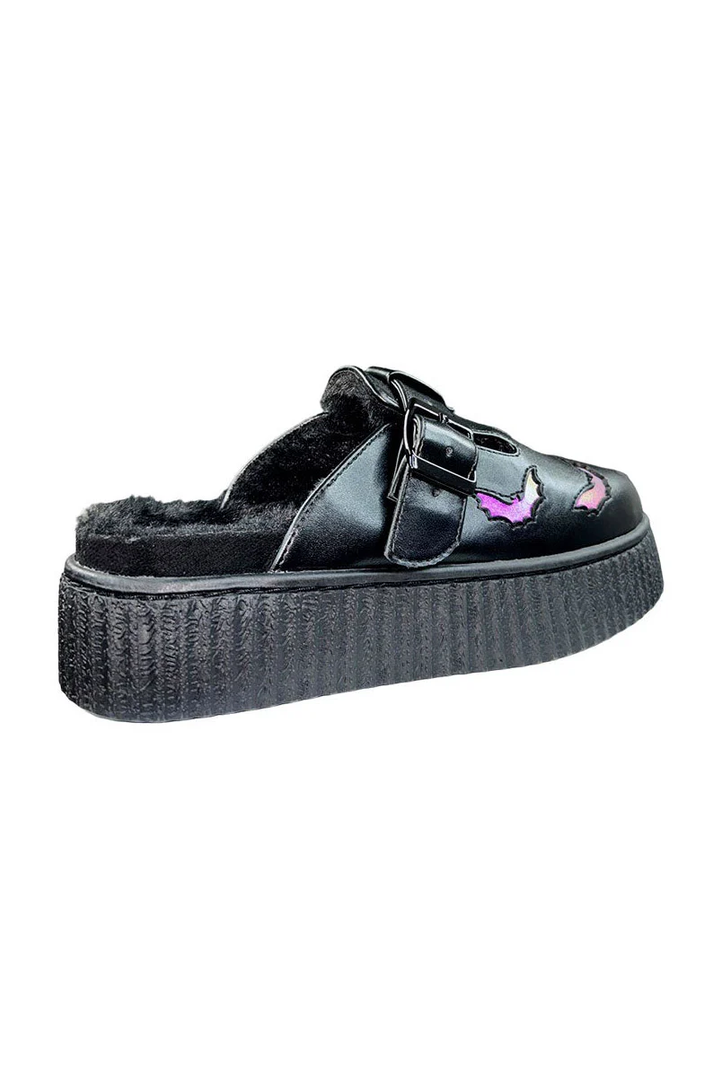 Grave Bat Slip-On Platforms [Black/Reflective] - Image 7