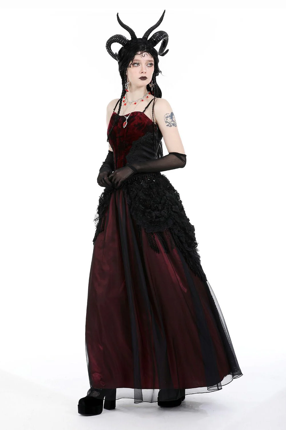 Grave Flowers Vampire Goth Skirt - Image 4