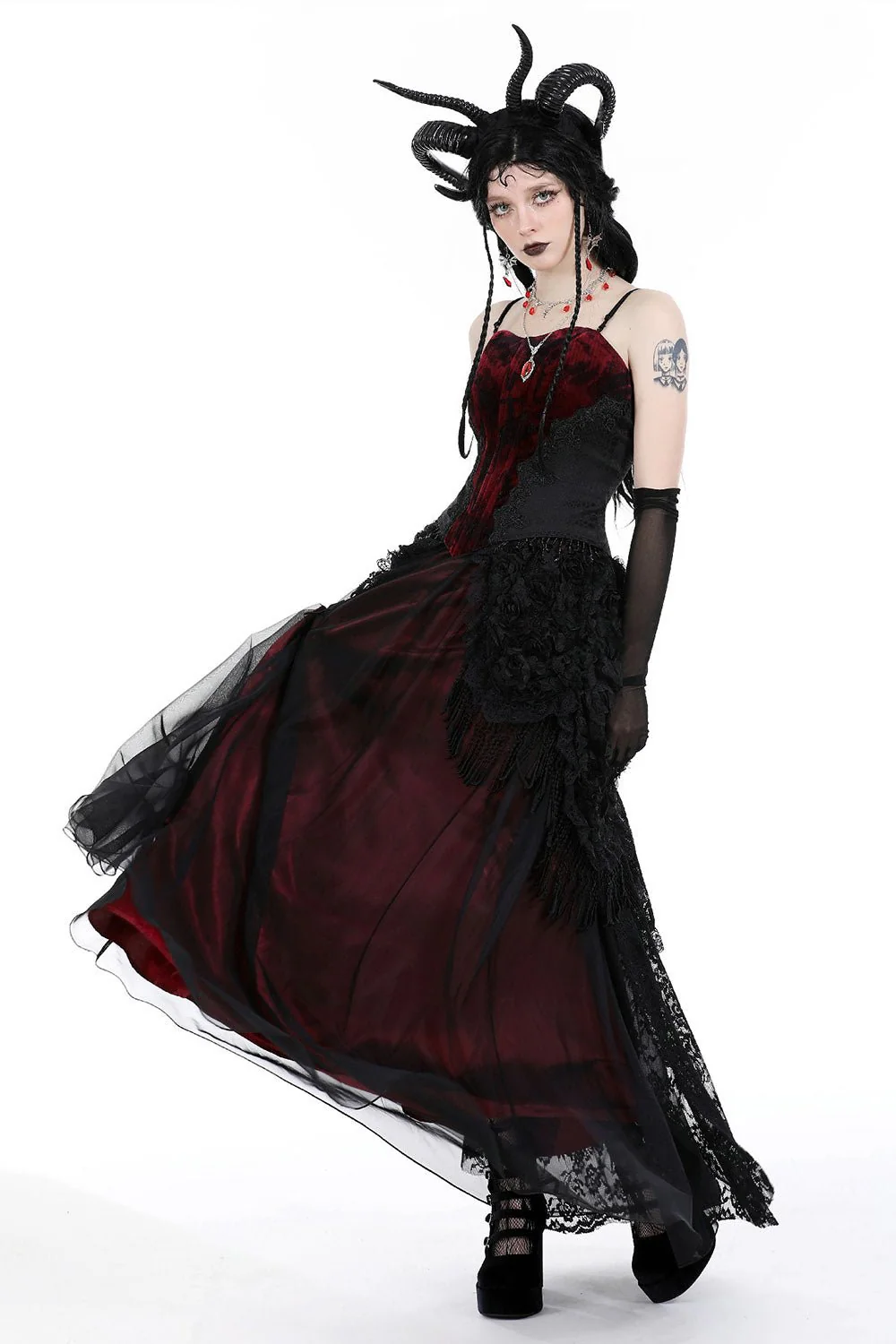 Grave Flowers Vampire Goth Skirt - Image 5