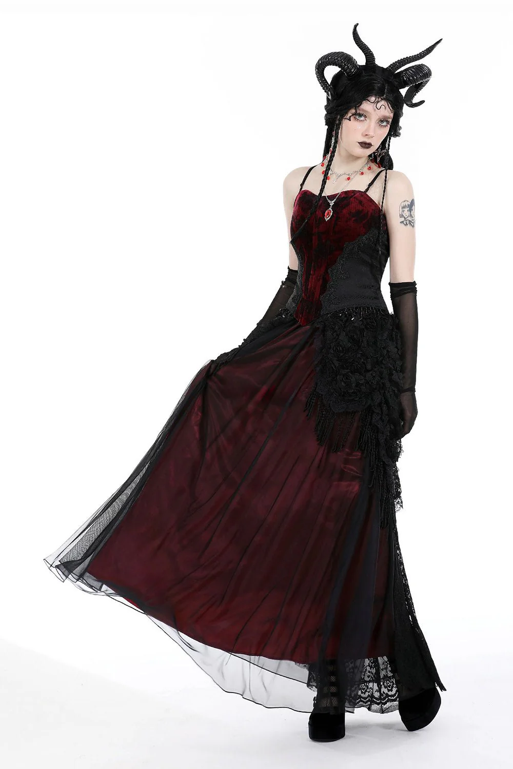 Grave Flowers Vampire Goth Skirt - Image 8