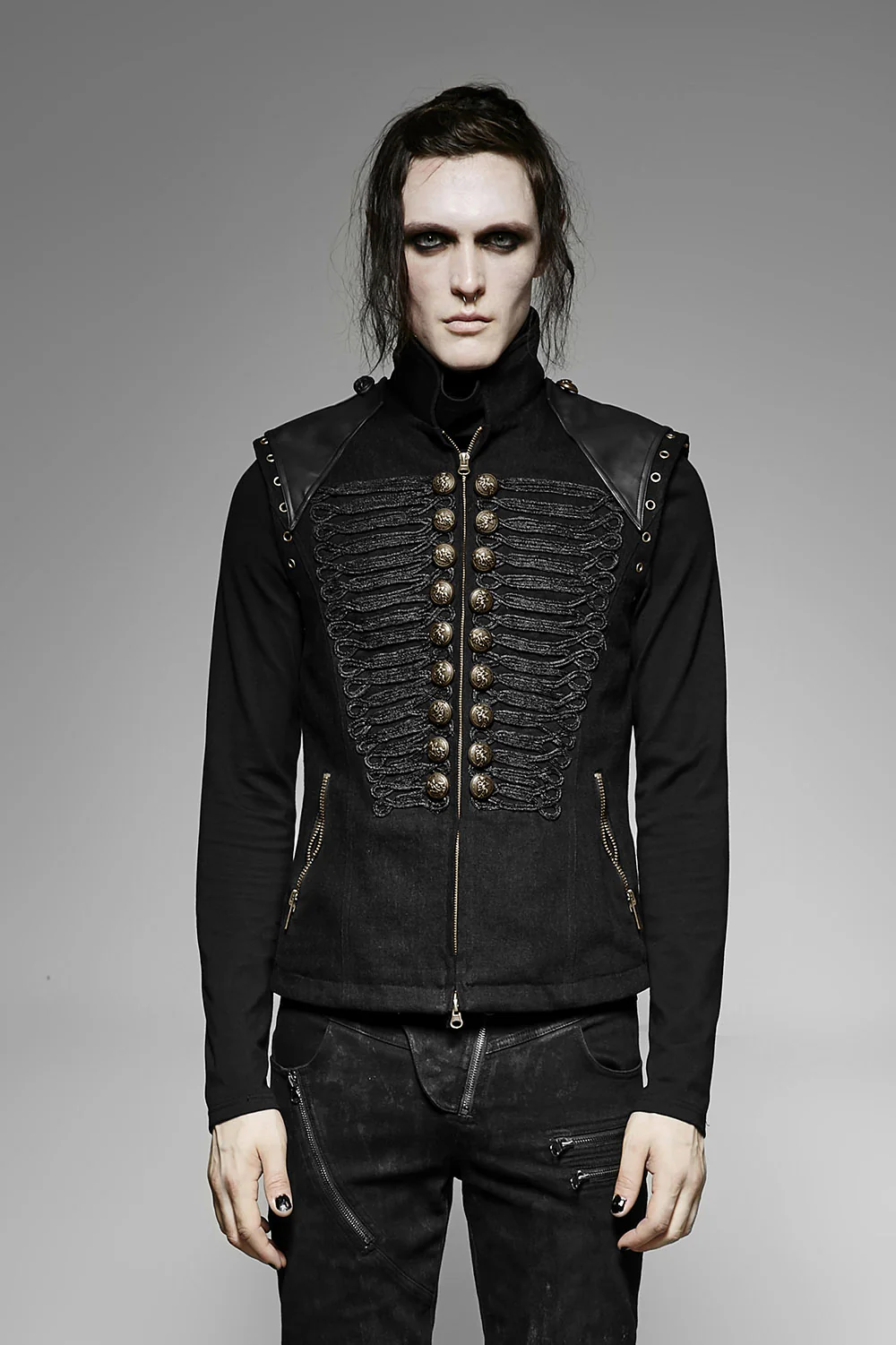 Grave March Black Cotton Vest