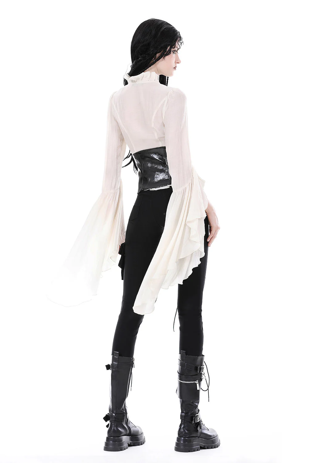 Gravekey Ruffled Flared Sleeve Top - Image 8