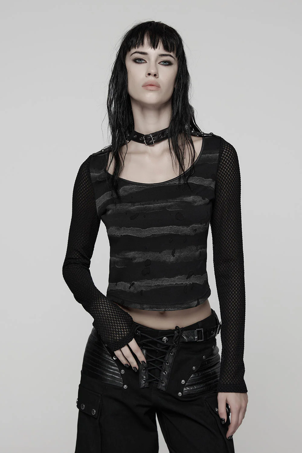 Gravestone Choker Top [Black/Grey]